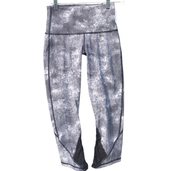 LULULEMON crop pants 6 leggings mesh gray - Picture 1 of 5